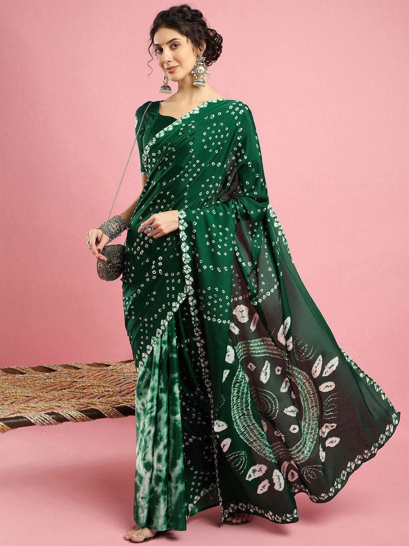 Sangria Ethnic Printed Saree With Blouse Piece