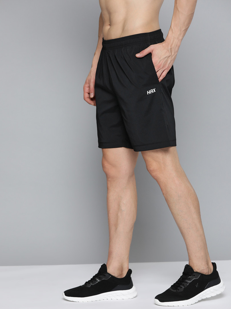 HRX by Hrithik Roshan HRX By Hrithik Roshan Training Men Jet Black Rapid-Dry Brand Carrier Shorts
