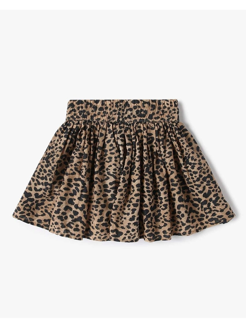 GAP Girls Leopard Printed Mid-Rise Skater Skirt