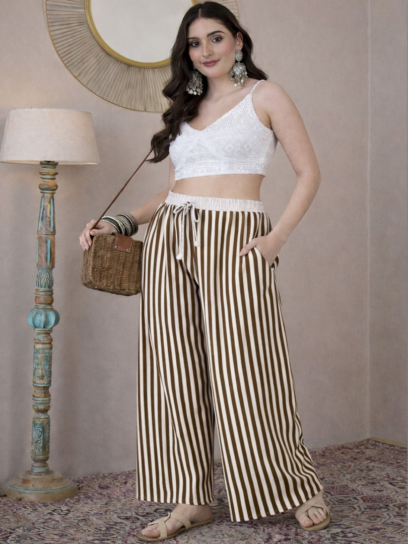 skirts CORTICA Women Striped Knitted Palazzos