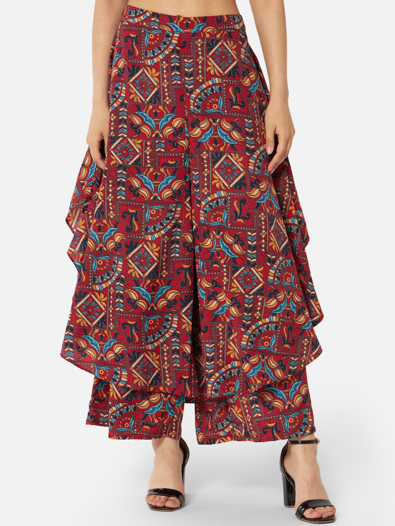 BAESD Women Ethnic Motifs Printed Flared Palazzos