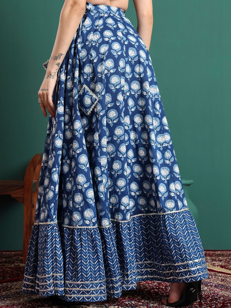 CHARMANT Printed Flared Maxi Skirts