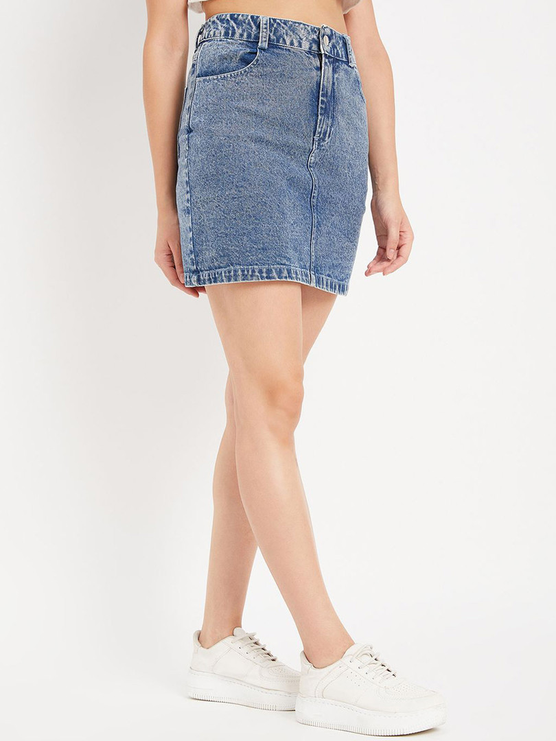 DRAPE AND DAZZLE High Waisted A-Line Mini Skirt