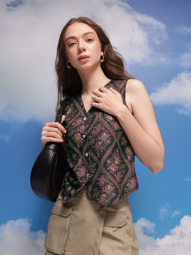 top CORSICA Indie Floral Printed Vest