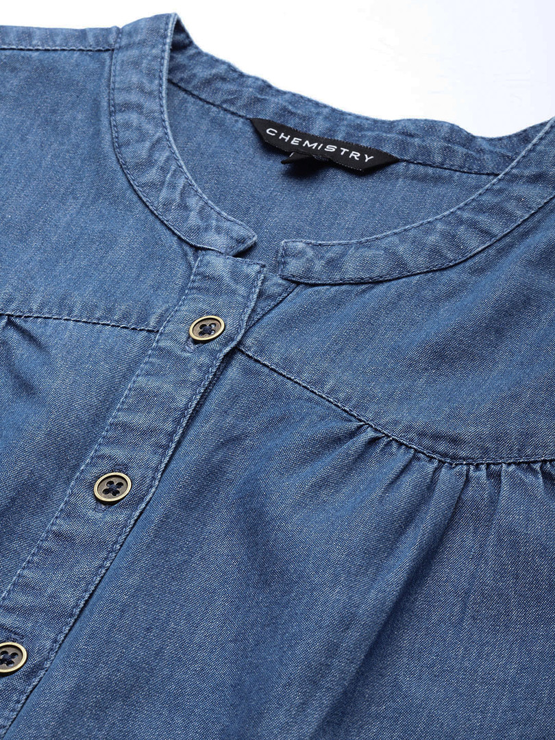 Chemistry Cotton Denim Top