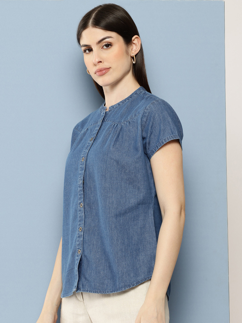 Chemistry Cotton Denim Top