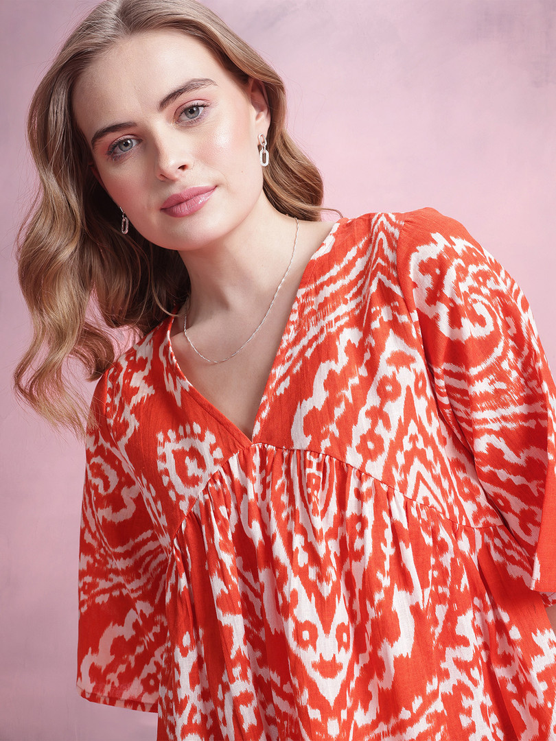 DressBerry Floral Print Empire Pure Cotton Top