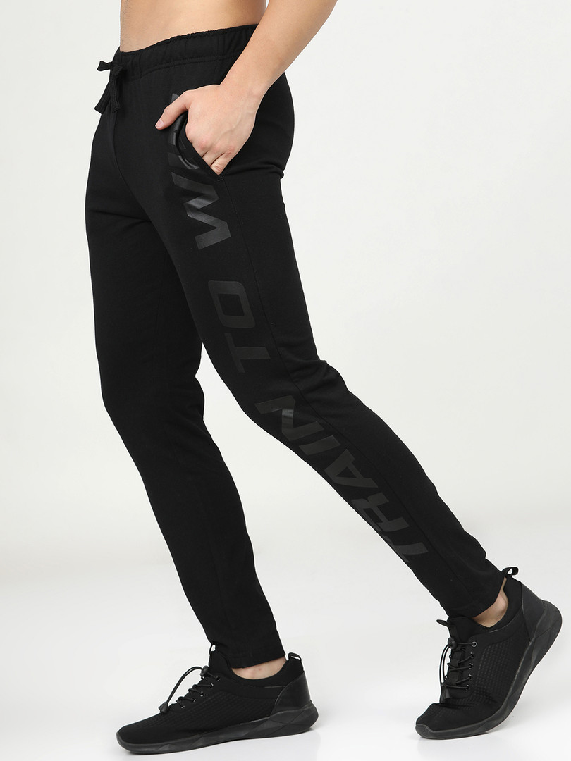 HIGHLANDER Men Black Solid Slim-Fit Track Pants