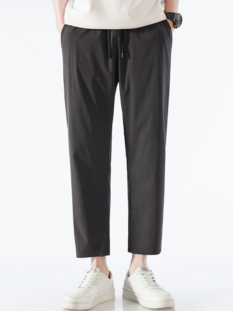 trousers StyleCast x Revolte Men Regular Fit Mid-Rise Flat-Front Regular Trousers