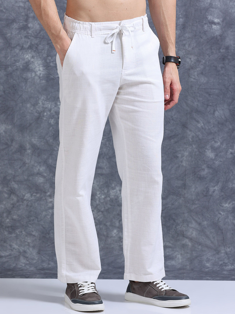 Roadster The Lifestyle Co Linen Relaxed-Fit Regular Trousers