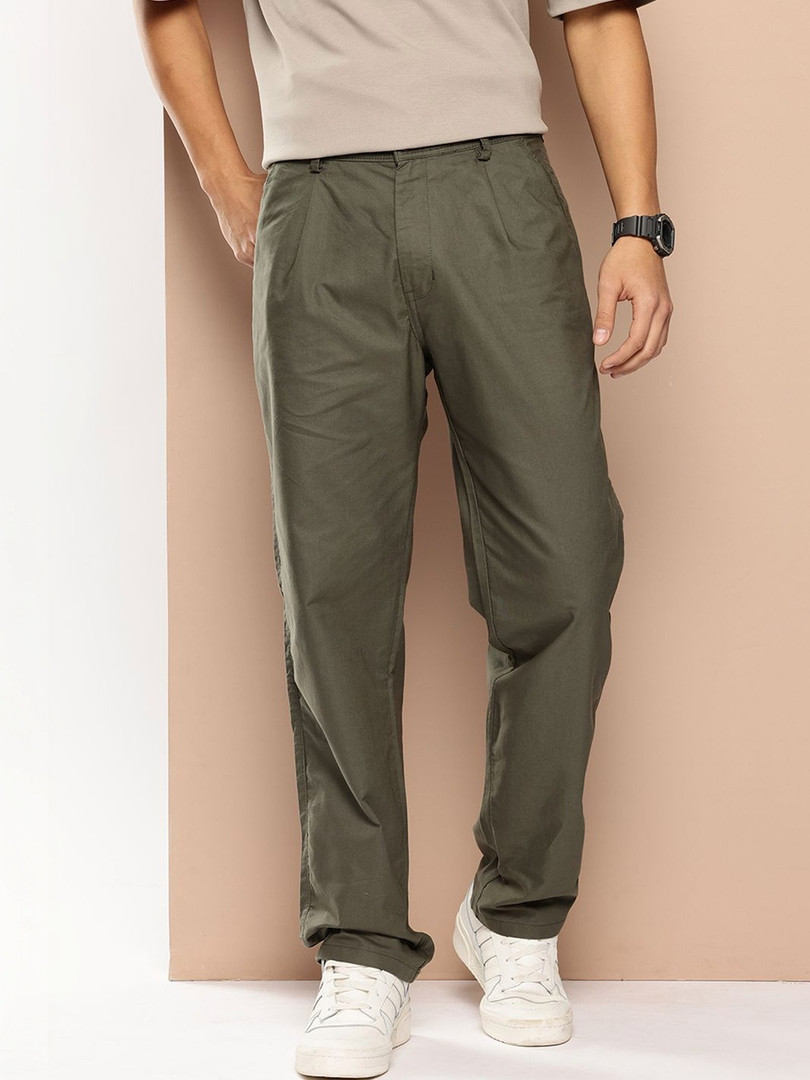 trousers R.Code by The Roadster Life Co. Men Pleated Trousers