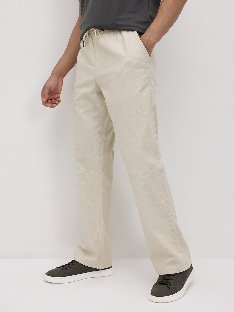 trousers Roadster The Life Co. Men Pure Cotton Trousers