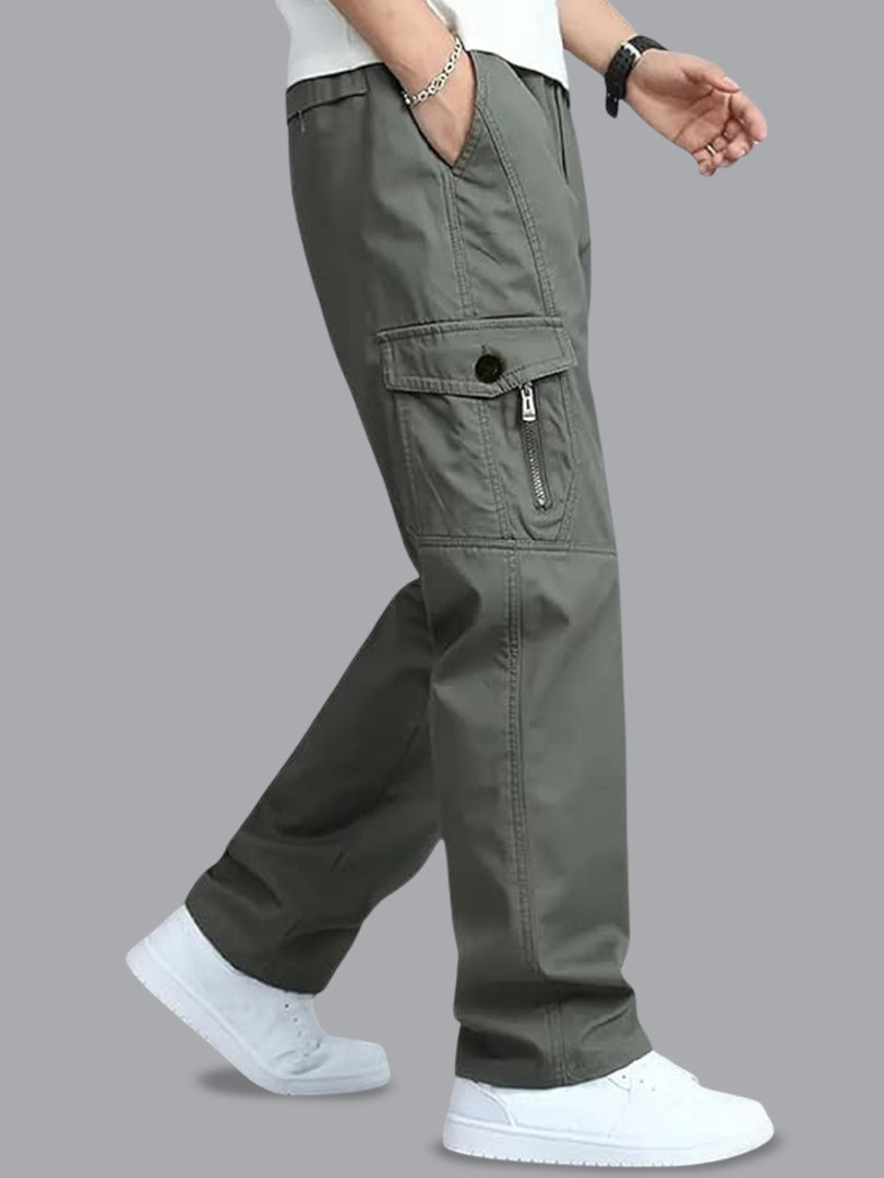 FABRIPPLE Men Mid-Rise Relaxed Fit Cotton Cargos Trousers