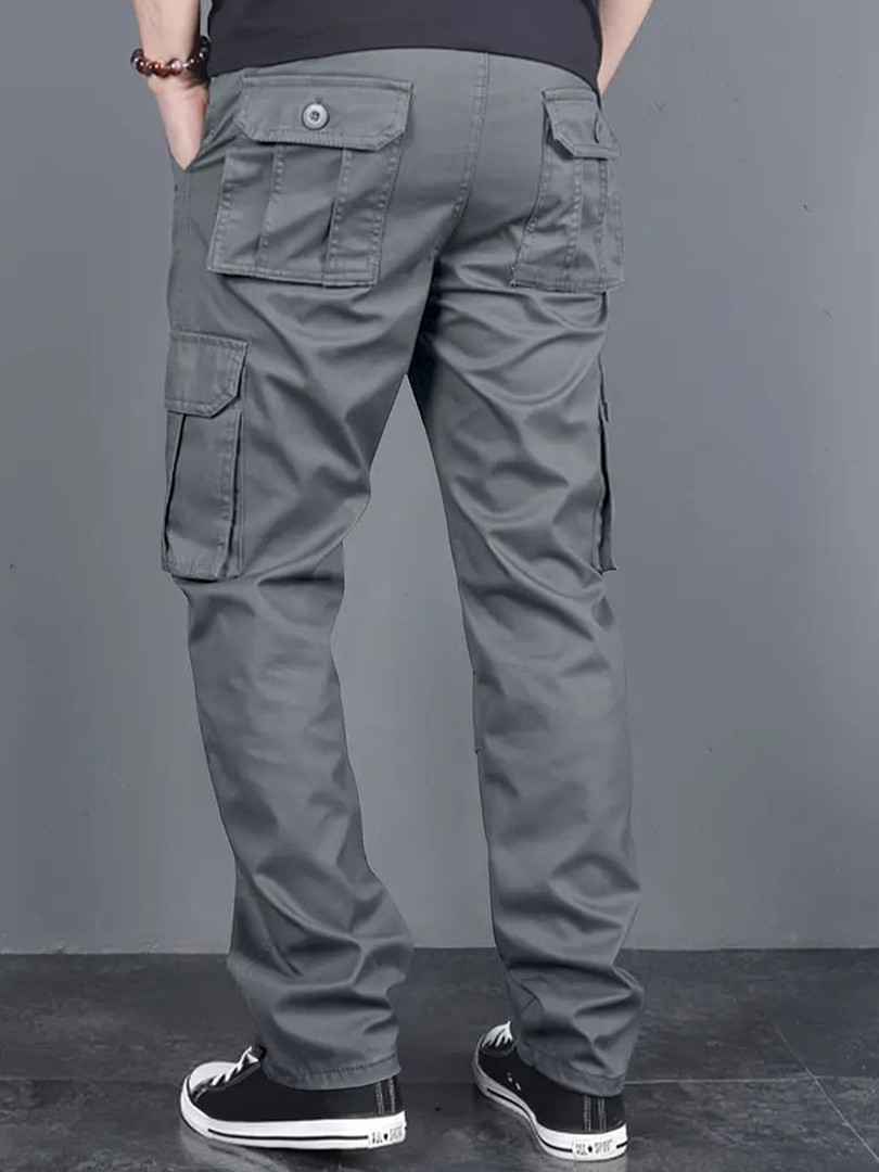 FABRIPPLE Men Cotton Classic Mid-Rise Loose Fit Cargos Trousers